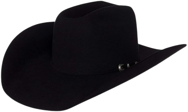 Brim Open Crown Felt Hat Black